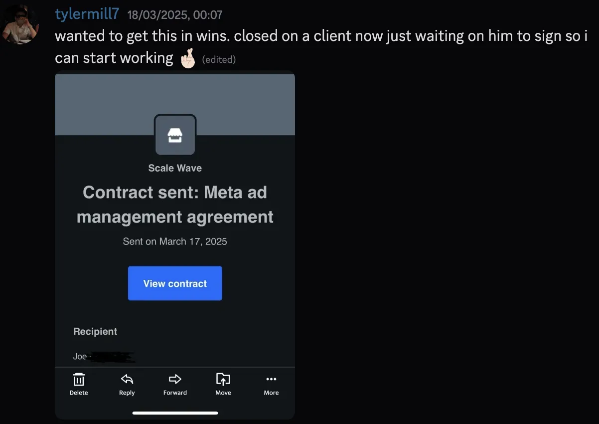 tylermill — Scale Wave contract sent for Meta ad management