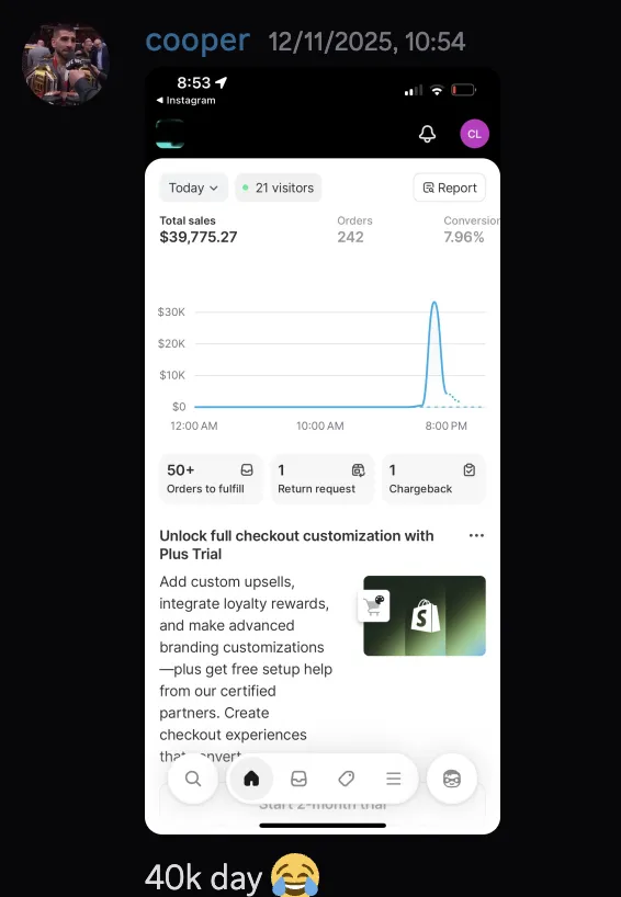 cooper — $40k day
