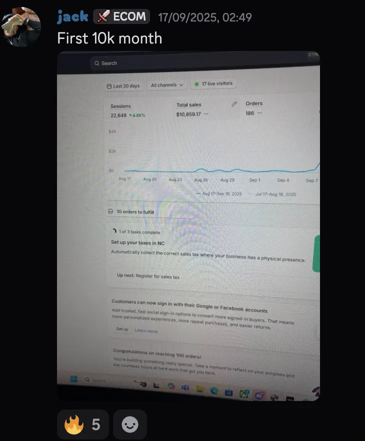 Jack — first $10k month with ecom client