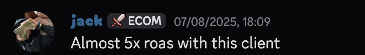 Jack — almost 5x ROAS with client