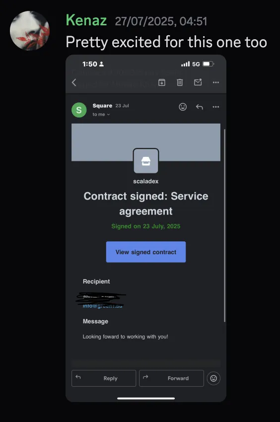Kenaz — scaladex service agreement signed