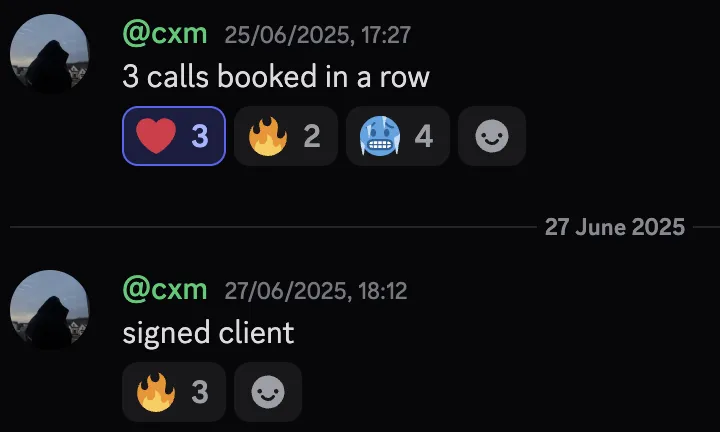cxm — 3 calls booked in a row, signed client